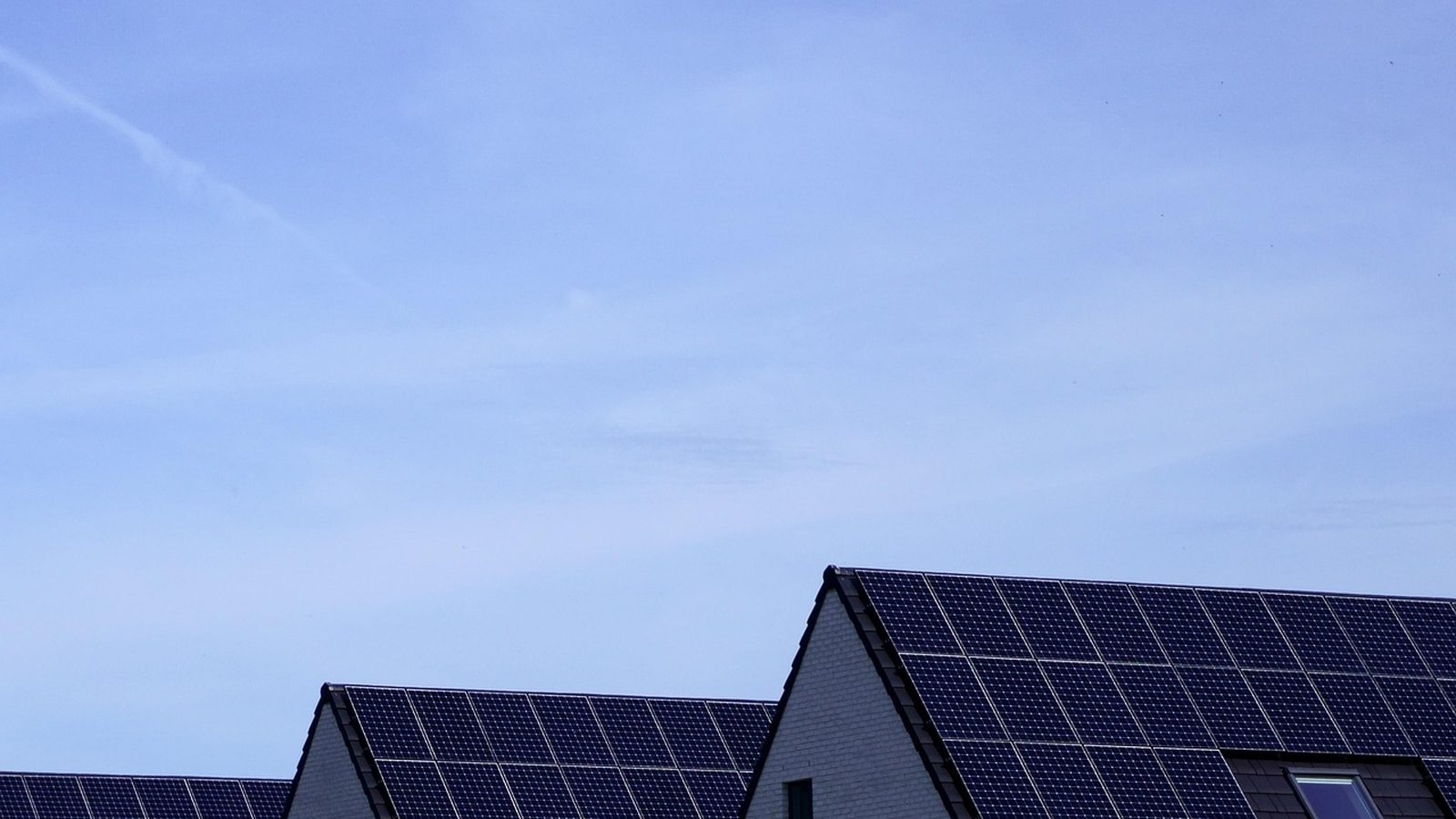 Rooftop solar panels on a single family home