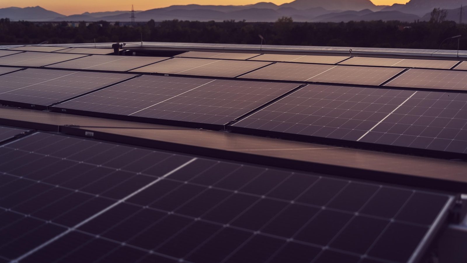 Solar panel array mounted on a residential roof