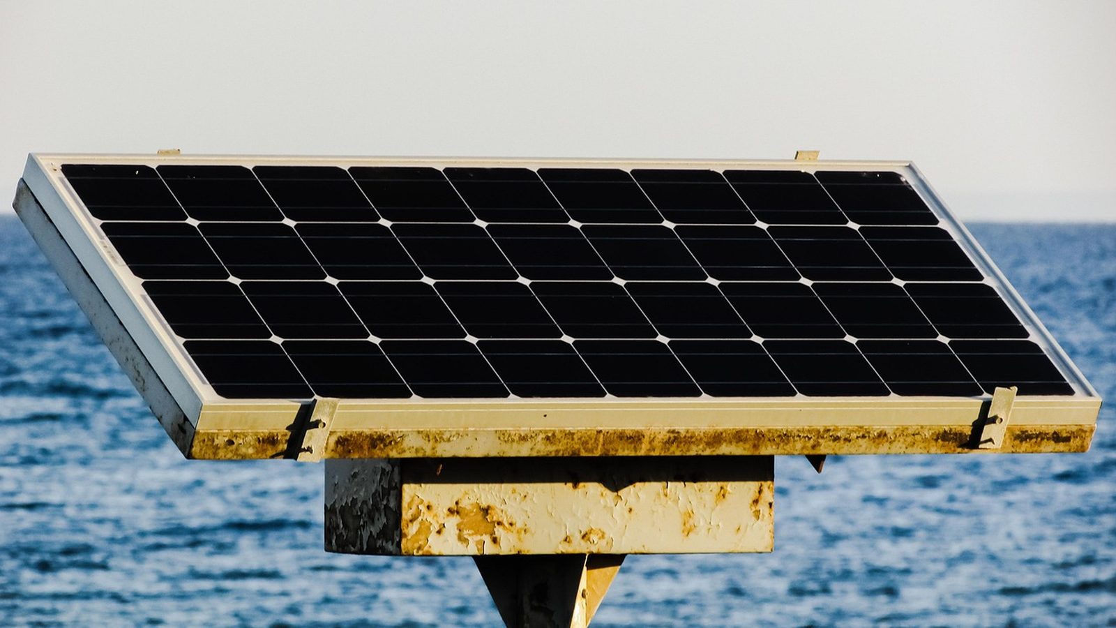 Rows of solar cells catching direct sun