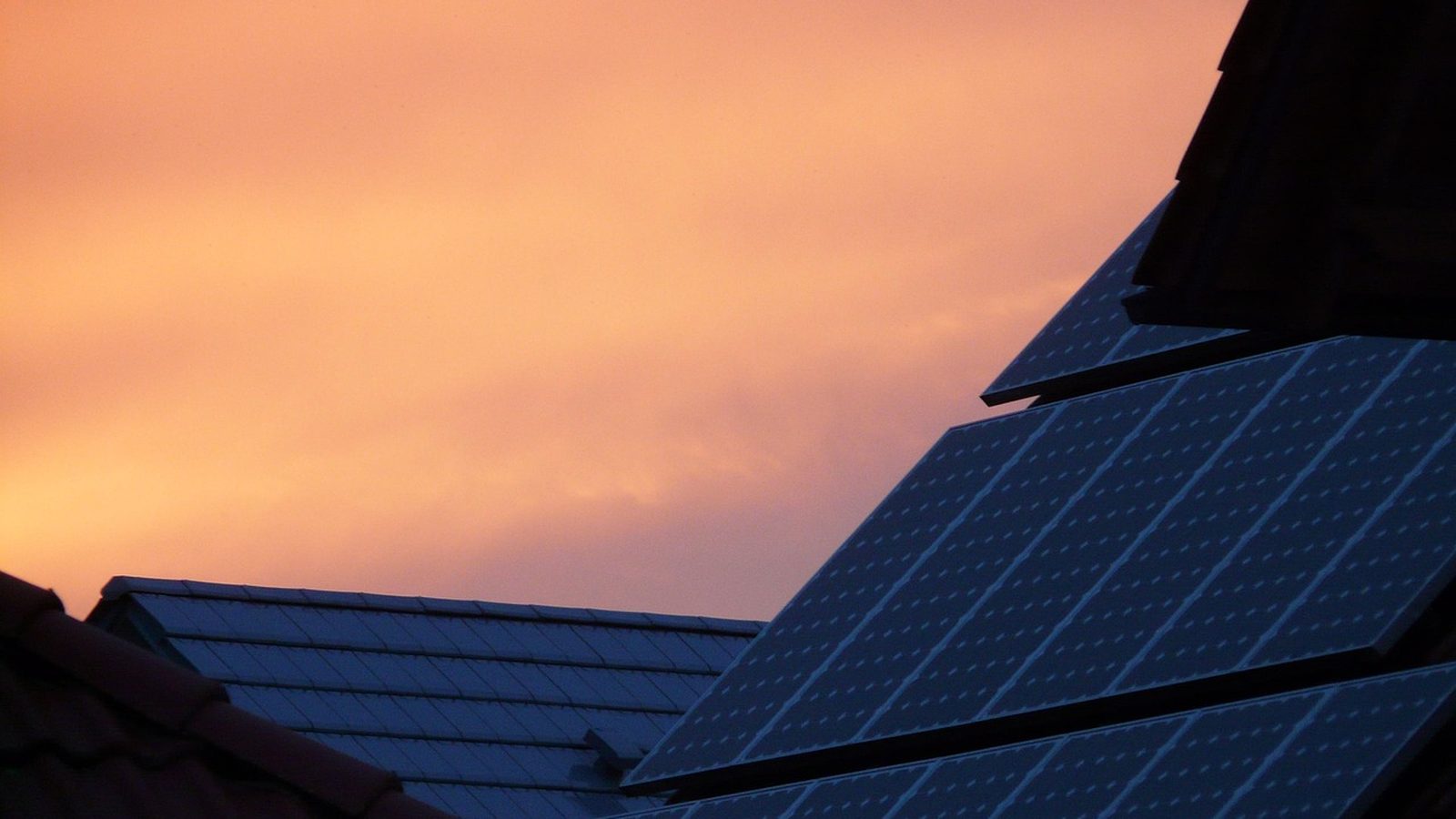 Rooftop solar panels on a single family home