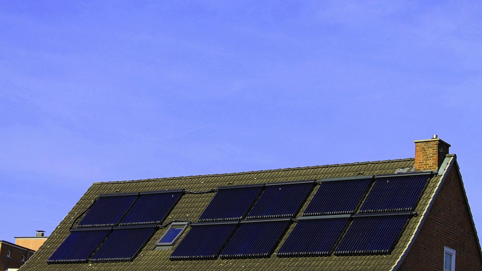 Rooftop solar panels on a single family home