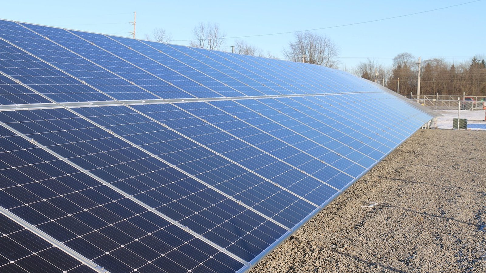 Solar panels tilted toward full Florida sun