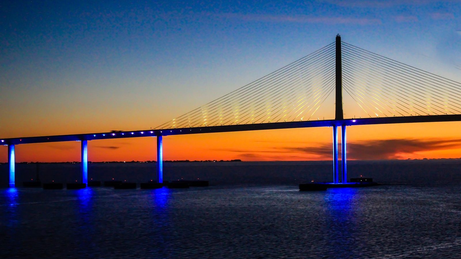 Sunshine Skyway Bridge crossing Tampa Bay near St. Petersburg, Florida